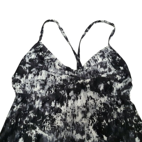 Athleta Swim Dress Womens XXS Black Zumma Paint Splatter Adjustable - Picture 6 of 12